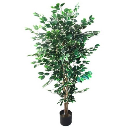 NATURE SPRING Nature Spring Faux Ficus, 5-foot Tall Indoor/Outdoor Artificial Tree, Natural Trunk, Variegated Leaves 423759ZNZ